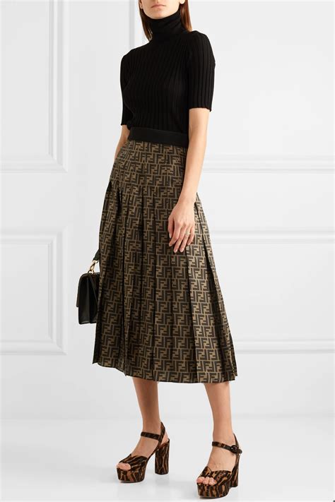 fendi blue skirt|fendi pleated midi skirt.